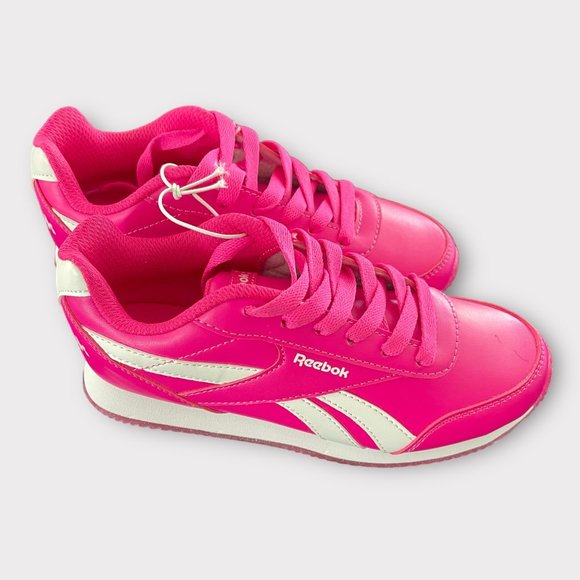 Kids Bright Pink Reebok Follow Brand Royal Classic Jogger Sneaker Sz 1 - Picture 1 of 6